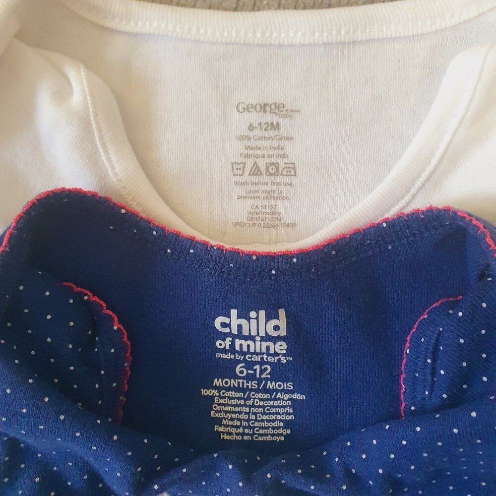 Baby Girl Bundle Size 6-12 Months Bodysuits Pants - Picture 5 of 8